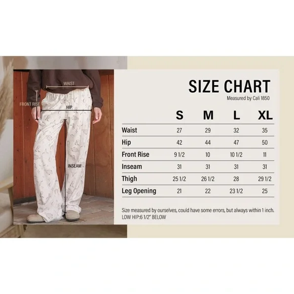 Printed Linen Pull On Pants - White - Picture 7 of 7